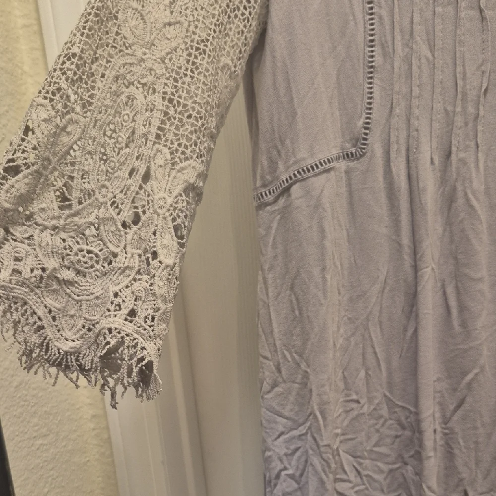 Free People Gray Lace Blouse - Picture 7 of 16
